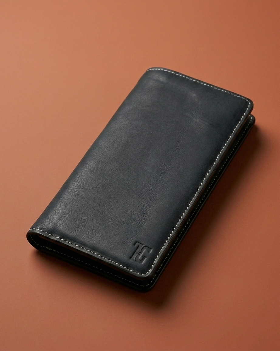 TG 02 - Original Leather Long Wallet - Black