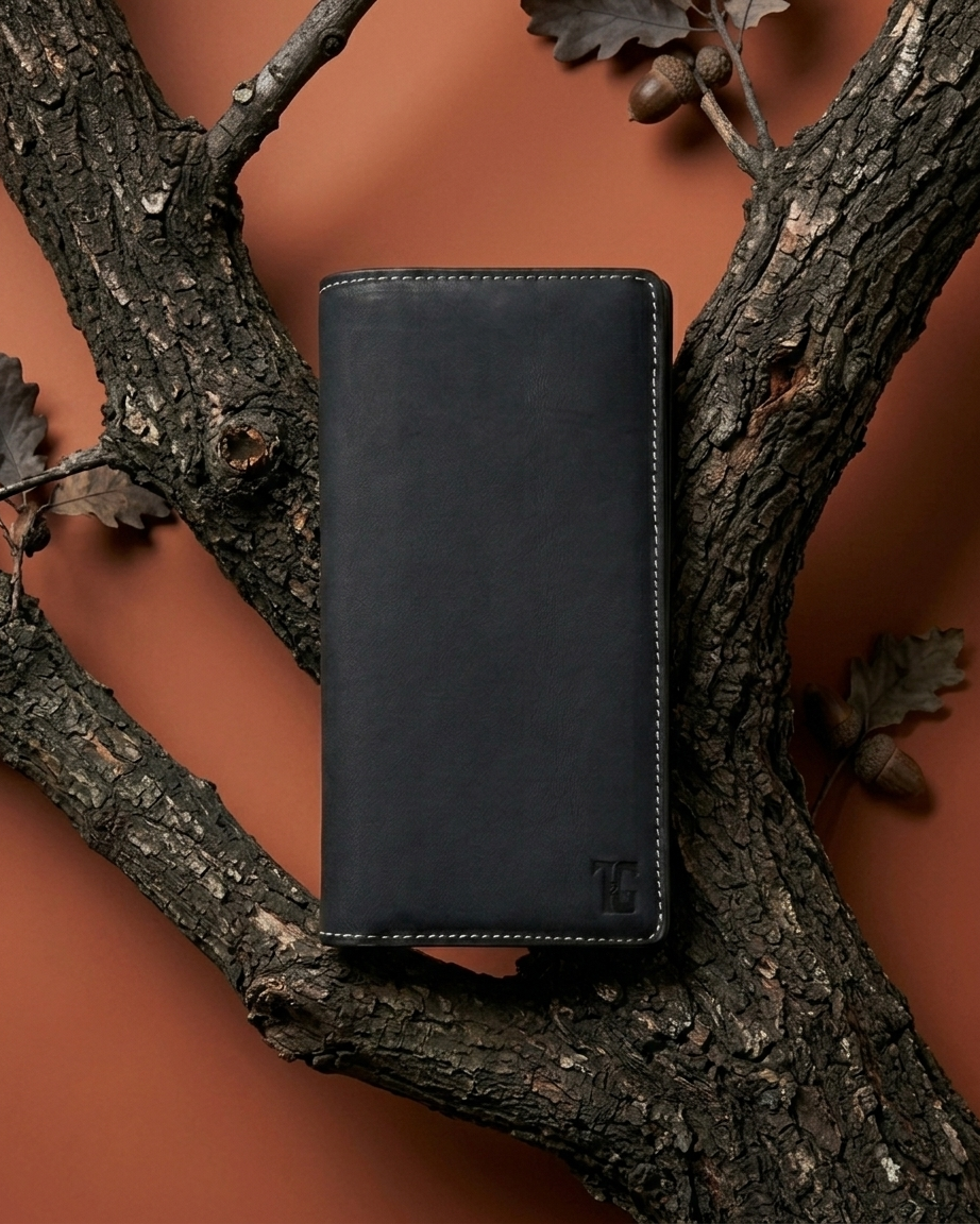 TG 02 - Original Leather Long Wallet - Black
