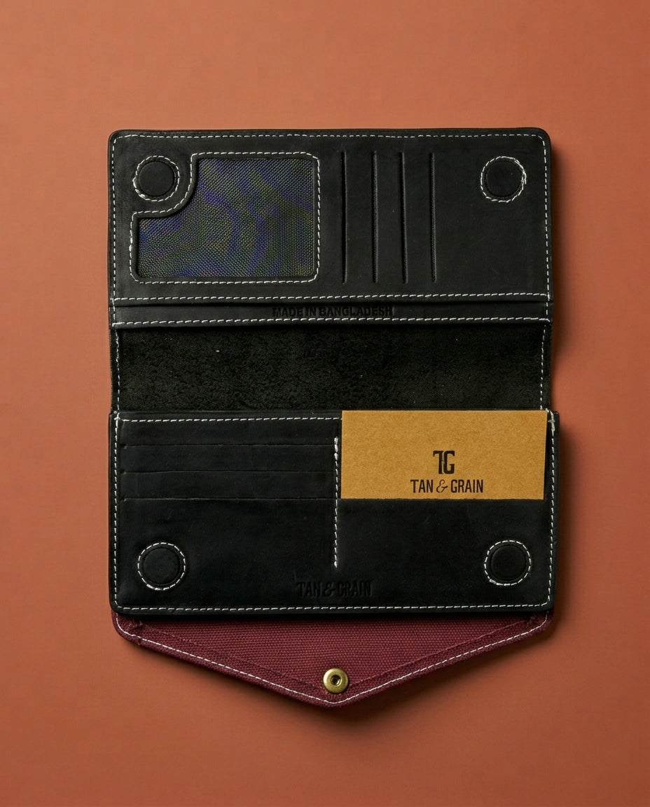 TG 02 - Original Leather Long Wallet - Black