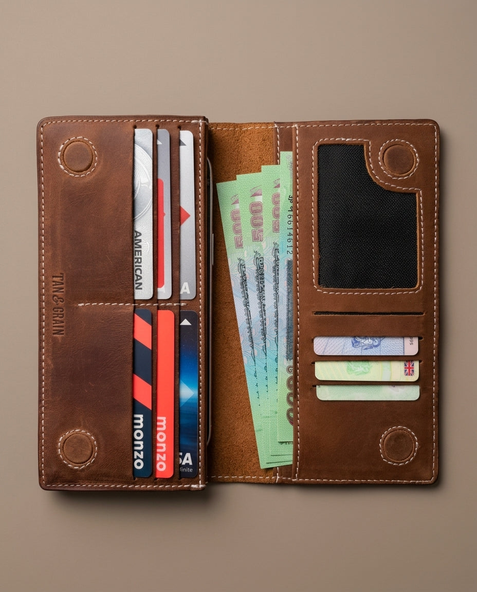 TG 01 - Original Leather Long Wallet - Tan