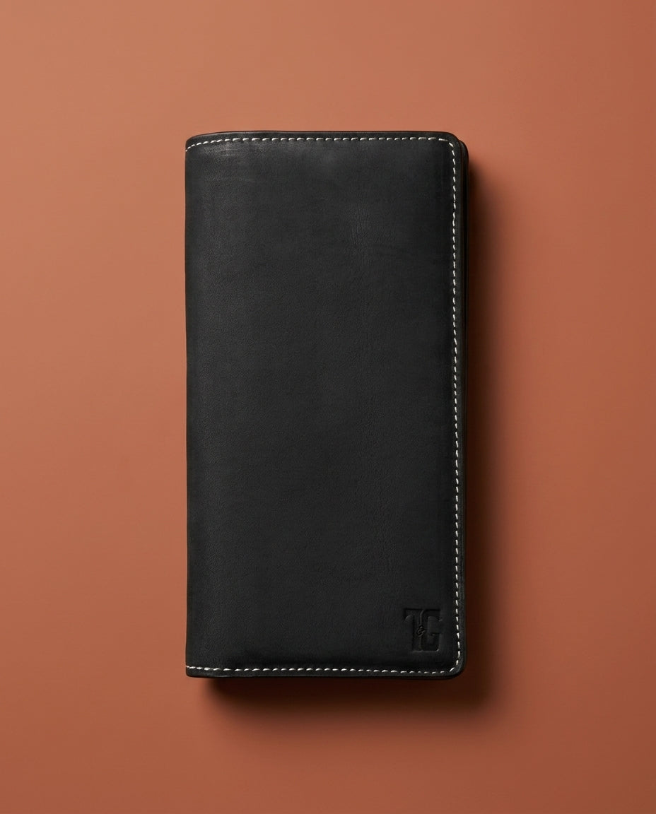 TG 02 - Original Leather Long Wallet - Black