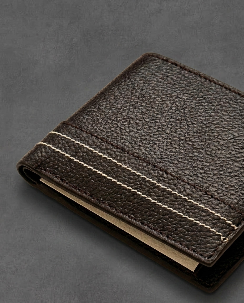 TG 04 - Original Leather Bi Fold Wallet - Chocolate