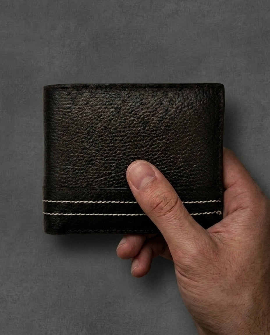 TG 04 - Original Leather Bi Fold Wallet - Chocolate