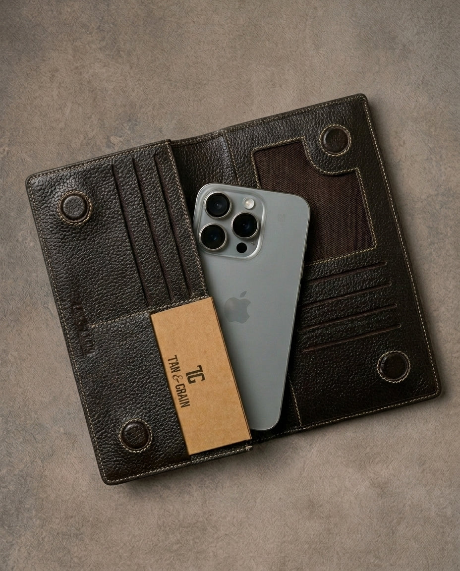TG 05 - Original Leather Couple Wallet Combo - Chocolate